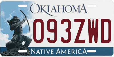 OK license plate 093ZWD