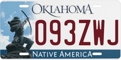 OK license plate 093ZWJ