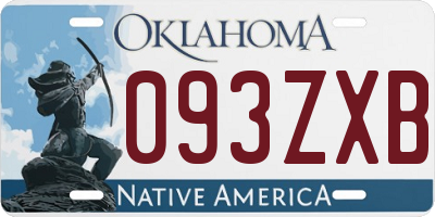 OK license plate 093ZXB