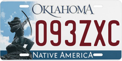 OK license plate 093ZXC