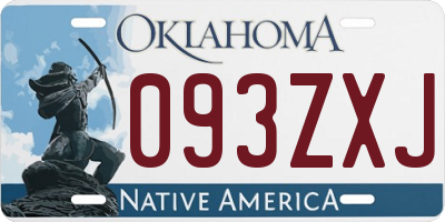 OK license plate 093ZXJ