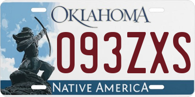 OK license plate 093ZXS