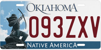 OK license plate 093ZXV