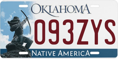 OK license plate 093ZYS