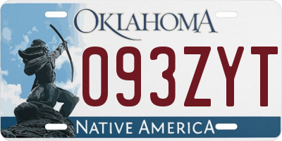OK license plate 093ZYT