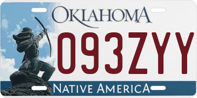 OK license plate 093ZYY