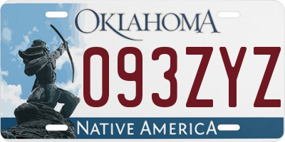 OK license plate 093ZYZ