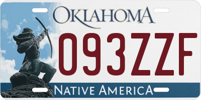 OK license plate 093ZZF