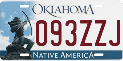 OK license plate 093ZZJ