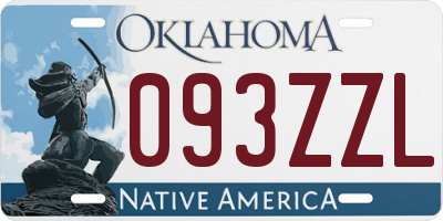 OK license plate 093ZZL