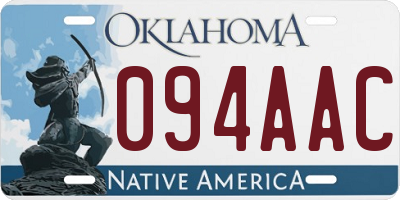 OK license plate 094AAC