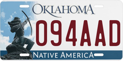 OK license plate 094AAD