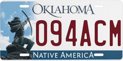 OK license plate 094ACM