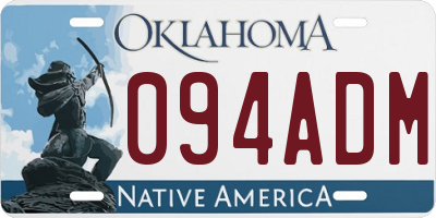 OK license plate 094ADM