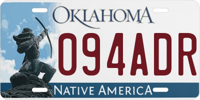 OK license plate 094ADR