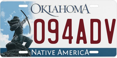 OK license plate 094ADV