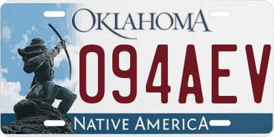 OK license plate 094AEV
