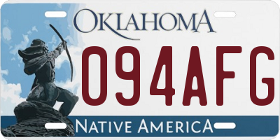 OK license plate 094AFG