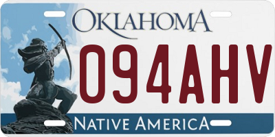 OK license plate 094AHV