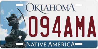 OK license plate 094AMA
