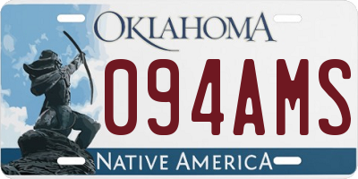 OK license plate 094AMS