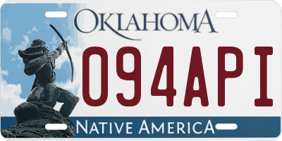 OK license plate 094API