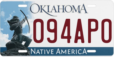 OK license plate 094APO