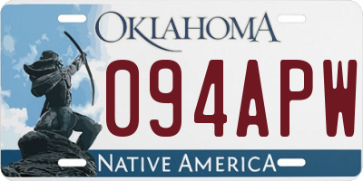 OK license plate 094APW
