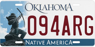 OK license plate 094ARG