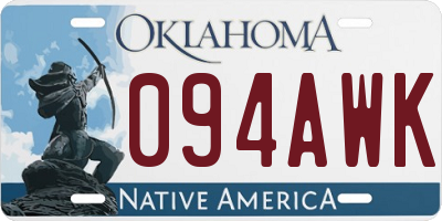 OK license plate 094AWK