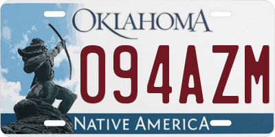 OK license plate 094AZM