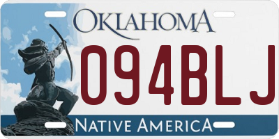 OK license plate 094BLJ