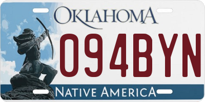 OK license plate 094BYN