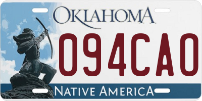 OK license plate 094CAO
