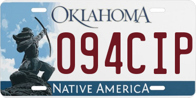 OK license plate 094CIP