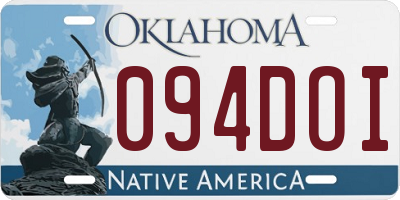 OK license plate 094DOI