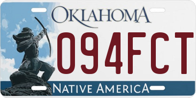 OK license plate 094FCT