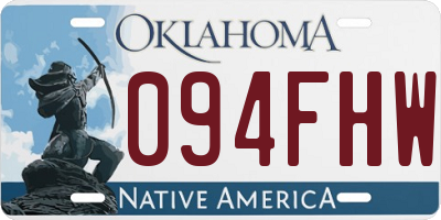 OK license plate 094FHW