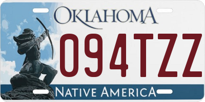 OK license plate 094TZZ