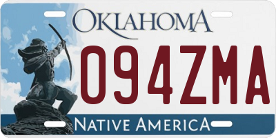 OK license plate 094ZMA