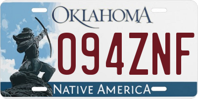 OK license plate 094ZNF