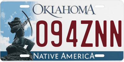 OK license plate 094ZNN