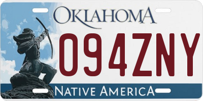 OK license plate 094ZNY