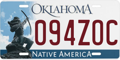 OK license plate 094ZOC
