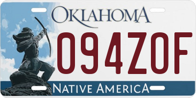 OK license plate 094ZOF