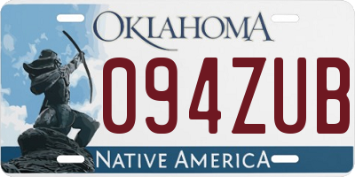 OK license plate 094ZUB