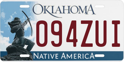 OK license plate 094ZUI