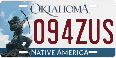 OK license plate 094ZUS