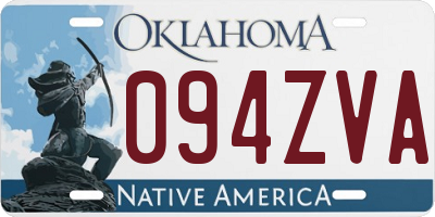 OK license plate 094ZVA
