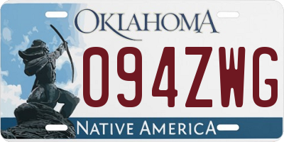 OK license plate 094ZWG